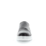 Just Bee comfort shoes - Crista by Just Bee - womens comfort shoes - flat slip-on style shoes with a laser cut upper and slight flatform wedge all wrapped in leather construction (6538287153231)