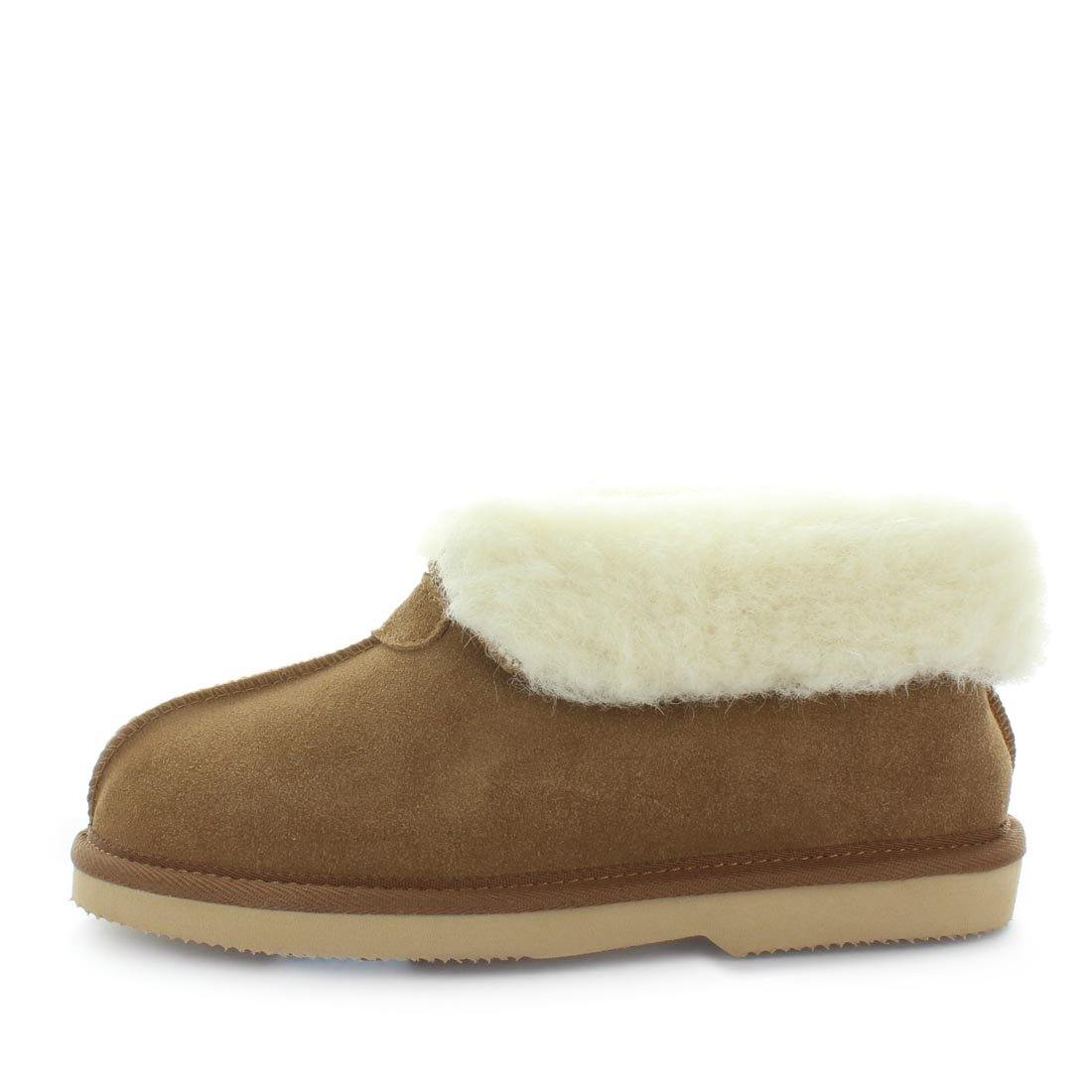 Just Bee UGGs- cosa- womens little boot slipper style, 100% wool, leather shoe with detailed upper and over hanging wool on the trim - womens comfort slippers - womens best slippers- UGGs (4865771176015)
