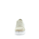 CRISTA (6538287153231) Just Bee comfort shoes - Crista by Just Bee - womens comfort shoes - flat slip-on style shoes with a laser cut upper and slight flatform wedge all wrapped in leather construction