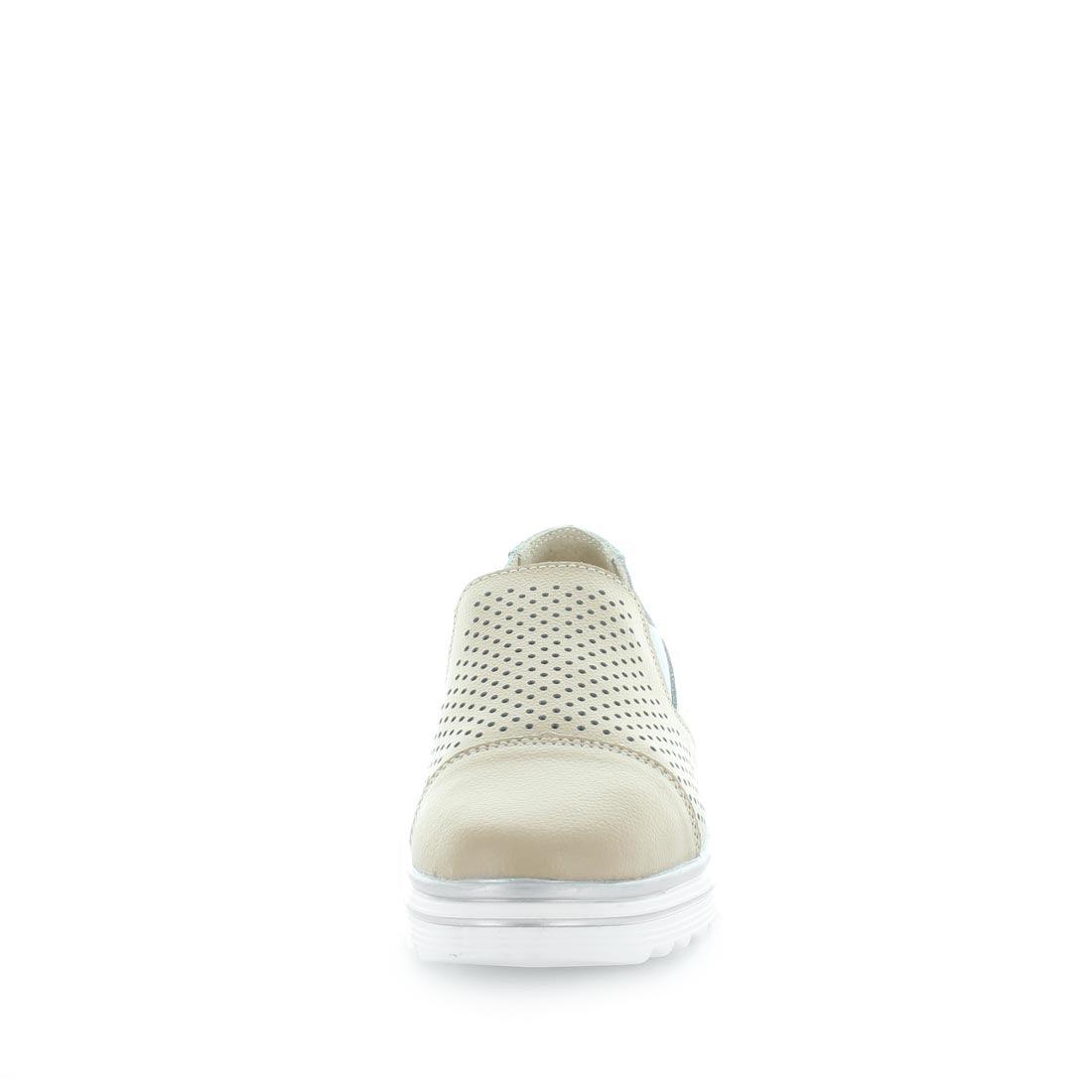 CRISTA (6538287153231) Just Bee comfort shoes - Crista by Just Bee - womens comfort shoes - flat slip-on style shoes with a laser cut upper and slight flatform wedge all wrapped in leather construction