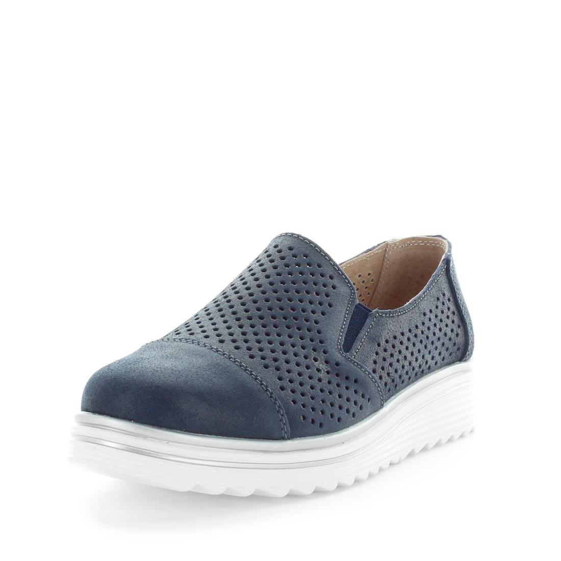 Just Bee comfort shoes - Crista by Just Bee - womens comfort shoes - flat slip-on style shoes with a laser cut upper and slight flatform wedge all wrapped in leather construction (6538287153231)
