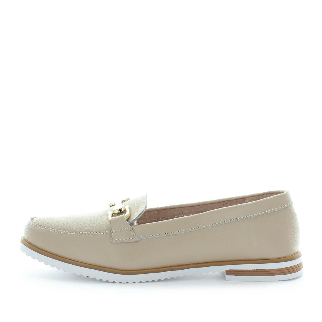 CIRCA by just bee - just bee comfort - women's leather comfort loafer style shoes - ladies comfort leather shoes - leather flats - gold detailed leather upper loafer women's style (6584738349135)