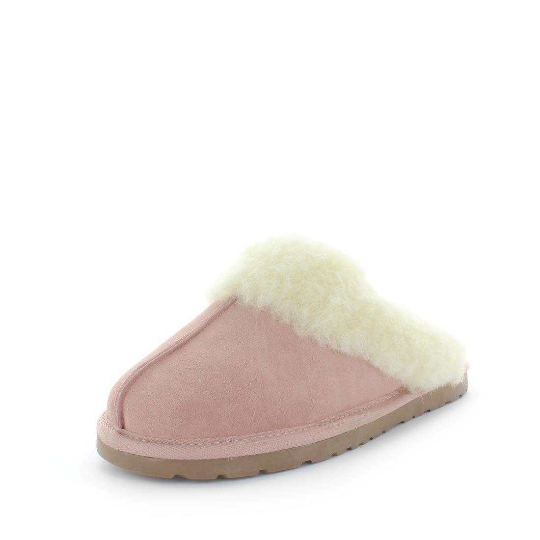 Just Bee UGGs- cita- womens little slip-on slipper style, 100% wool, leather shoe with detailed upper and over hanging wool on the trim - womens comfort slippers - womens best slippers- UGGs (4865771143247)