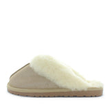 Just Bee UGGs- cita- womens little slip-on slipper style, 100% wool, leather shoe with detailed upper and over hanging wool on the trim - womens comfort slippers - womens best slippers- UGGs (4865771143247)