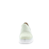 Just Bee comfort shoes - Crista by Just Bee - womens comfort shoes - flat slip-on style shoes with a laser cut upper and slight flatform wedge all wrapped in leather construction (6538287153231)