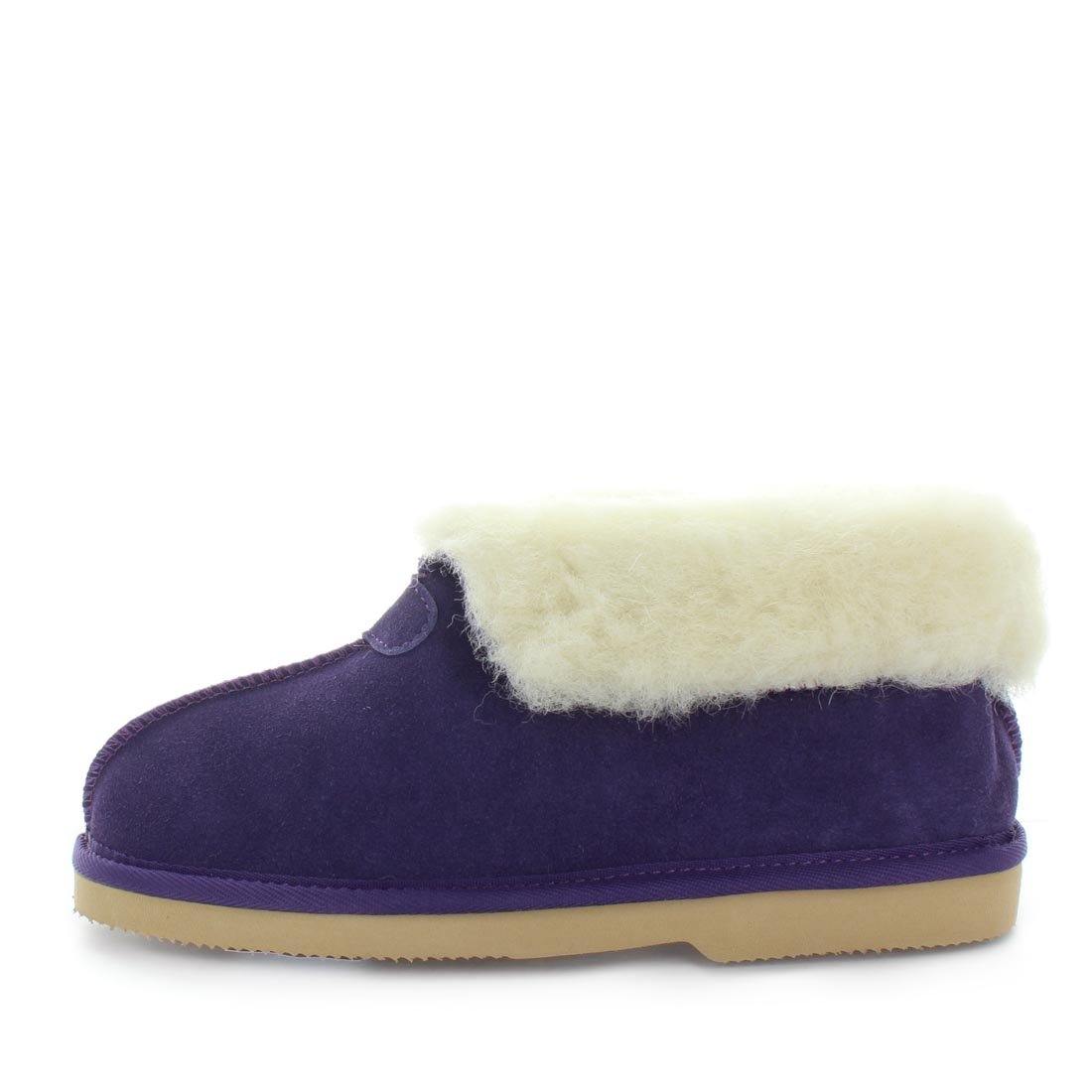 Just Bee UGGs- cosa- womens little boot slipper style, 100% wool, leather shoe with detailed upper and over hanging wool on the trim - womens comfort slippers - womens best slippers- UGGs (4865771176015)