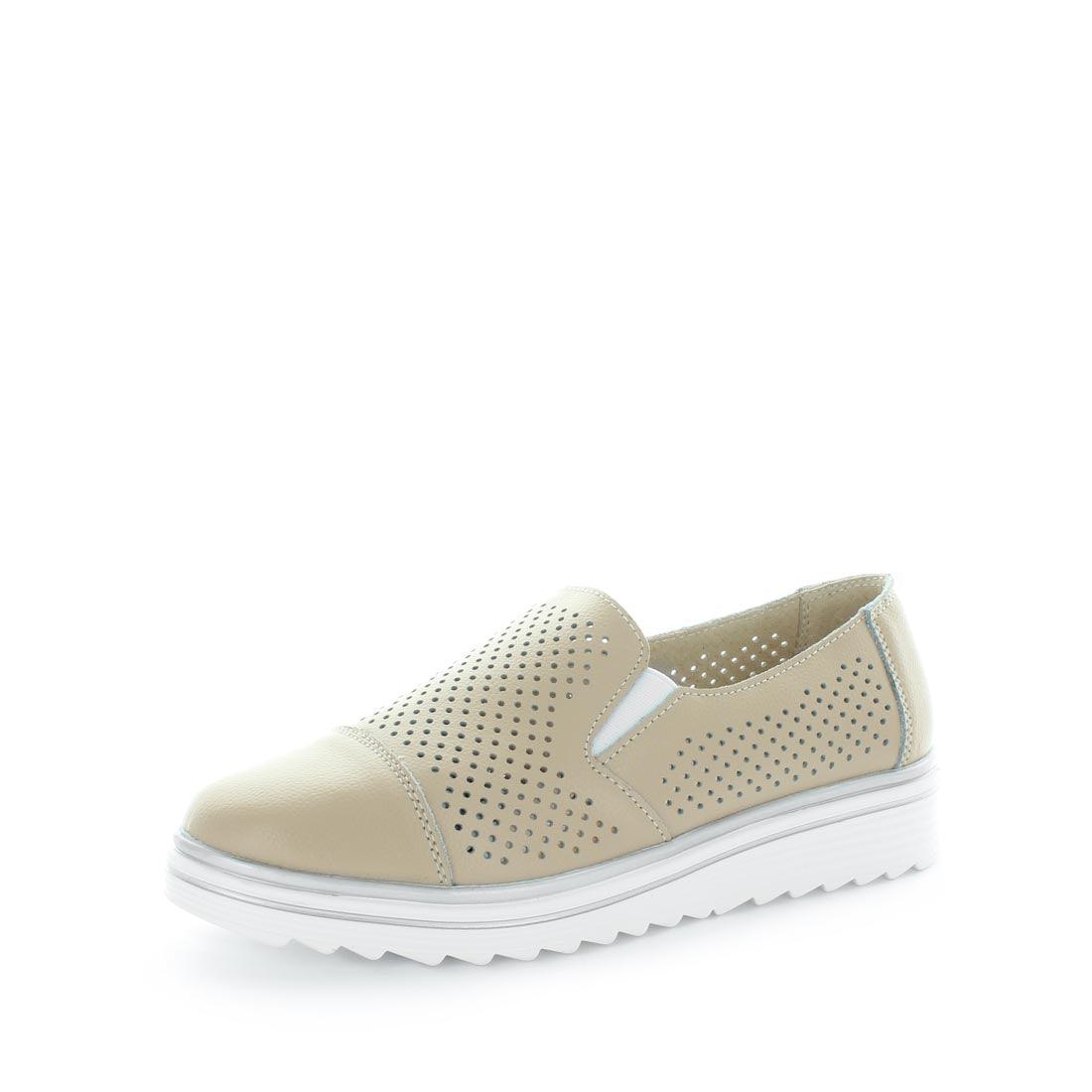 CRISTA (6538287153231) Just Bee comfort shoes - Crista by Just Bee - womens comfort shoes - flat slip-on style shoes with a laser cut upper and slight flatform wedge all wrapped in leather construction